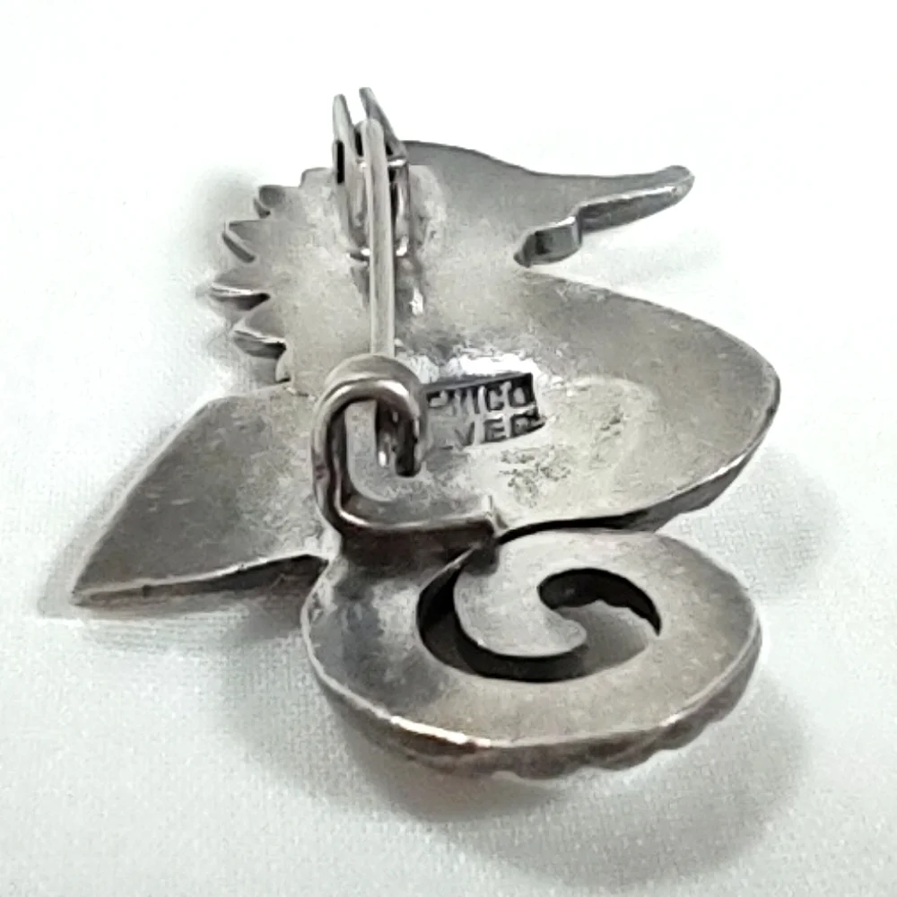 Vintage 1930's-40's Mexico Silver Seahorse Brooch